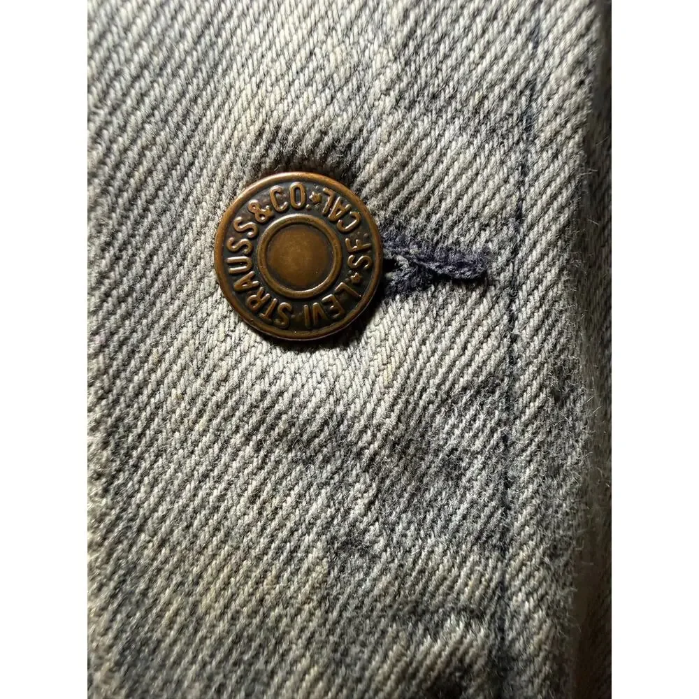 Levi Strauss Vintage Acid Wash Denim Jacket, Light Wash Grunge Retro, Unisex